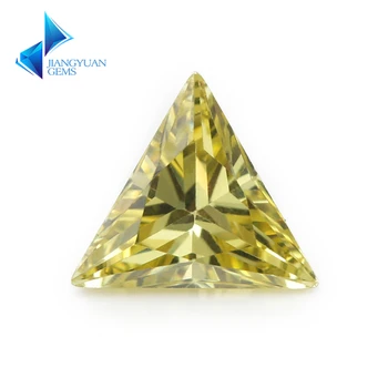 Trikampio Formos, 5A Alyvuogių Geltona 3x3~10x10mm CZ Stone Sintetiniai Brangakmeniai Kubinių Zirconia Papuošalai