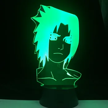 Uchiha Sasuke Naruto Anime Pav 3D LED Nakties Šviesos Nuotolinio Valdymo Stalo Lempa Baby Vaikų Gimtadienio Dekoracijos Kalėdų Naktį Lempa