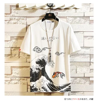 Vasarą madingas vyras Kinų stiliaus karpis purslų mados T-shirt spausdinimas plonas jaunimo didelis dydis-trumpomis rankovėmis Marškinėlius viršūnės