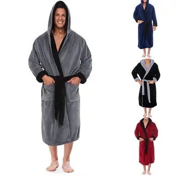 Vyriški mantija rinkiniai kimono Pliušinis Skara chalatas Namų Drabužius ilgomis Rankovėmis Chalatas, Kailis Vonios Chalatas Homme Flanelė Skraiste 2021 кимоно мужское