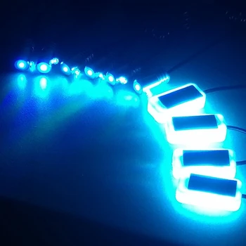 10 1 RGB LED 8M Vidaus apdaila, automobilių optinio pluošto juostelės šviesos App Kontrolės 12V dekoratyvinis atmosfera lempos Universalios