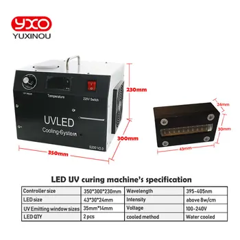 1Pcs 160w 2 Galvos, LED, UV LED Kietinimo Sistema, Epson Spausdintuvo DX5 Spausdinti UV Galvos Bortinis UV Spausdintuvas,UV Klijai Sūdymo