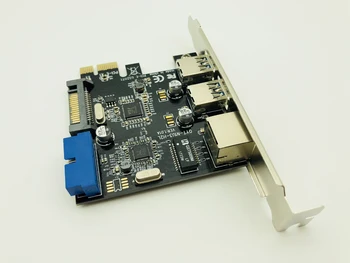 2 Prievadai USB 3.0 PCI Express + RJ45 Gigabit Ethernet Tinklo Priekinis Skydelis su Valdymo Kortelės Adapteris SATA ir 20 Pin Antraštė