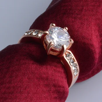 2017 Naujas Mados Prabangių anel feminino aneis bijoux 1.5 ct Cristal Sužadėtuvių Žiedai moterų Papuošalai, šaliai, keičiamo dydžio Žiedas jz166