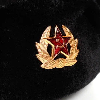 2019Warm rudenį ir žiemą Sovietų Kariuomenės Karinių Ženklelis Rusijos Bombonešis Skrybėlės Pilotas Trapper Aviatorius Kepurės