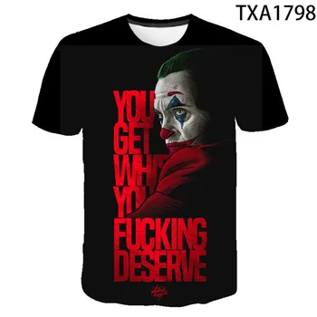 2020 Naujas Vasaros Joker 2 3D marškinėliai Vyrams, Moterims, Vaikams Laisvalaikio Mada Streetwear Berniukas Mergaitė Vaikai Atspausdintas T-shirt Kietas Viršūnes Tee