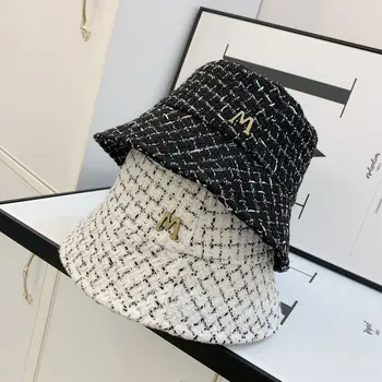 202008-28-BD Klasikinis Britanijos Tvido pledas M raidė laisvalaikio kibirą bžūp vyrai moterys žvejų skrybėlę