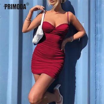 2021 Vasaros Seksuali Suknelė Moterų Mados Drabužių Spagečiai Dirželiai Stebėjimo Klubas Šalies Pynimas Tilptų Stora Mini Suknelė Raudona Mujer PR279M
