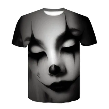 3D Joker Marškinėliai Vyrams Vasara O-kaklo trumpomis Rankovėmis Vyrams Joker Veido Atsitiktinis Vyras Viršūnes tee Juokinga 3D Spausdinimo Klounas Marškinėliai Streetwear2020