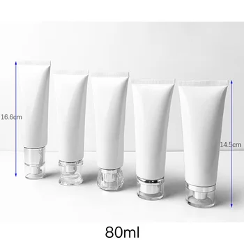 80ml Tuščias Kosmetikos Konteinerių Balto Plastiko Išspausti Butelis Odos priežiūros Kremas, Losjonas Kelionės Pakuotės Soft Tube Nemokamas Pristatymas