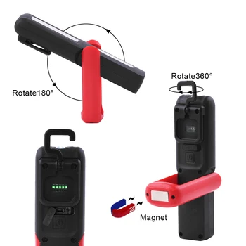 ANJOET Nešiojamų COB Darbą šviesos diodų (LED)+XPE Žibintuvėlį, Fakelą USB Įkrovimo Patogu Lempos Magnetinio Lanterna Kabančios Lempos Kablys