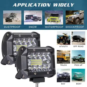 Automobilio LED Darbo Šviesos Juostą Vairuotojo Lempa Offroad Valtis Traktorių, Sunkvežimių, 4x4, 4WD VISUREIGIS Rūko žibintai 12V 24V priekinis žibintas ATV Led Juosta