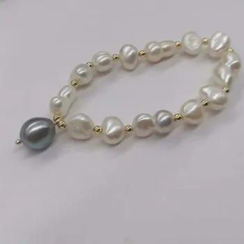 Baroko 7-10mm mišraus stiliaus gėlavandenių perlų apyrankės ruožas Bangle