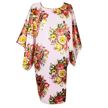 Didelis Dydis 4XL 5XL 6XL Moterų Apdaras Spausdinti Chalatas Kimono Satino Suknelė Sleepwear Namų Padažu Suknelė Vasaros Pižamą moteriškas chalatas