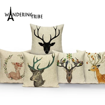 Gyvūnų mesti pagalvę padengti pagalvėlės namų pagalvėlės Asmeninį pagalvę briedis pagalvę dekoratyvinis dangtelis pagalvę Elegantiškas pagalvėlė padengti