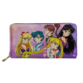 Individualų Piniginės Moterų Sailor Moon Spausdinti Anime Ir Animacinių Filmų Ilgai Ponios Rankinėje Telefoną, Piniginę Mielas Monetos Kišenėje Moterys Kortelės Turėtojams