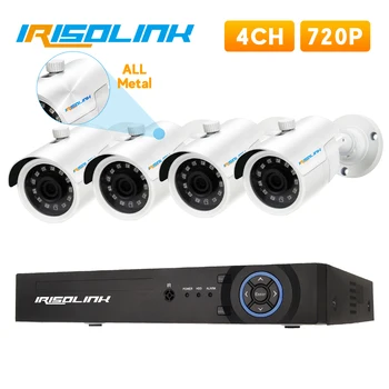 Irisolink 4CH Vaizdo Stebėjimo Sistemos 1080N DVR Saugumo kamerų Sistema 4pcs 720P Nightvision IP67 atsparus Vandeniui Kamerų Komplektai