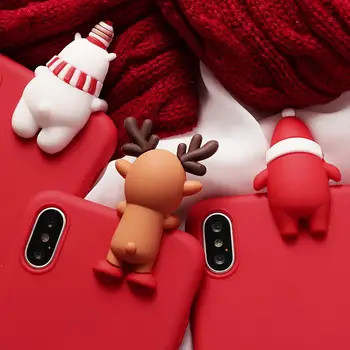 Kalėdų Animacinių filmų Elnias Telefono dėklas Skirtas iPhone XR 11 Pro XS Max X Silikono Matinis Dangtelis, Skirtas 