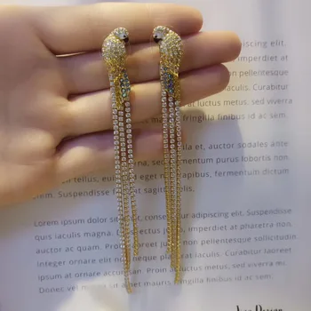 [Karšto pardavimui] 2020 naujas aukštos kokybės žavesio aukso papūga mados moteriški auskarai ausies linija moteris ilgai kutas pakabukas auskarai