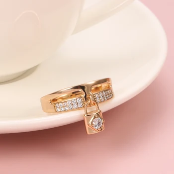 Kinel Prabanga Fiksavimo Žiedą Nuotaka Vestuvių Fine Jewelry Micro Įklotai, Kuriems Fizinis Cirkonis 585 Rose Gold Moterų Žiedas Priedai