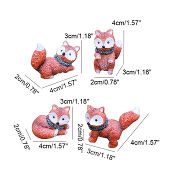 Kūrybos Fox Lėlės Dervos Amatų Modelis Figūrėlės MIni Figūrėlės Namo Kambaryje Ravėjimas Apdailos Priedai Gimtadienio Dovana Vaikams Žaislas