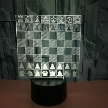 Kūrybos Šachmatai 3d Vaizdo Stereo Stalo Lempa Siųsti Draugams Gimtadienio Dovanos Touch, 3d Naktį Žibintai Gamyklos Didmeninė Stalo Lempos