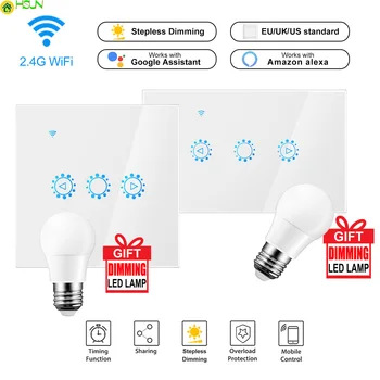 Led Dimmer, 220V/110V Ewelink Wifi stiprumą Smart Touch šviesos jungiklio Lemputė šviesos Reguliatorius darbui Su Alexa, Google 