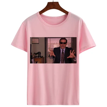 Michael Scott Įdomus Grafinis Spausdinti marškinėliai Moterims 2020 Naujas Vasaros Mados Korėja Marškinėlius Harajuku Estetinės Rožinė Viršūnes Moterų Marškinėliai