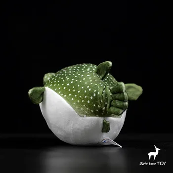 Mielas žalia puffer žuvis lėlės, žaislai realiame gyvenime pliušiniai Jūros gyvūnai Minkštas įdaryti žaislas vaikams pateikti geros kokybės