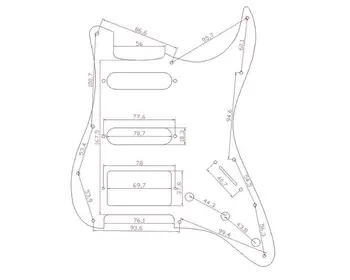 Musiclily Pro 11-Hole Apvalus Kampe HSS Gitara Strat Pickguard JAV/Meksikos Stratocaster Atidaryti Pikapas, 1Ply Blizgus Juodas