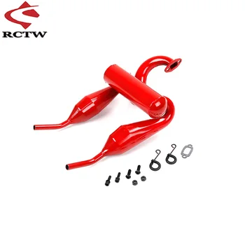 Naujas Produktas, Raudonas Dvigubas Išmetimo Vamzdis Dviguba Išmetimo Tuned Pipe Nustatyti 1/5 Losi 5ive-T Rofun Rovan LT KM Sunkvežimių Atsarginės Žaislų Dalys