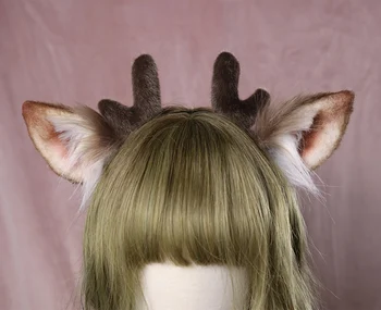 Naujas Tika Gelsvai Ausies, galvos Apdangalai, mergina, plaukų aksesuarai hairband moterų scrunchie elnias ausų plaukų lankai Rankų Darbo