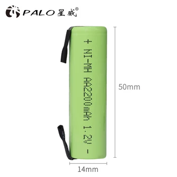 PALO 1.2 V AA įkraunamos baterijos 2200mah 2A ni-mh nimh ląstelių paketas su skirtukais kaiščiai Philips Braun elektrinis skustuvas toothbrus
