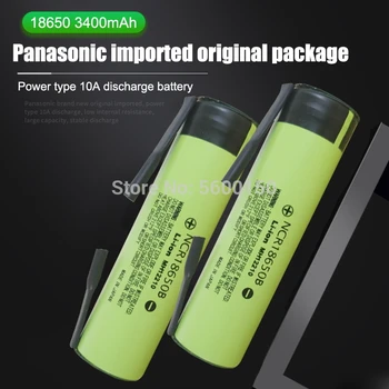 Panasonic NCR18650B Naujas Originalus 3.7 v 3400mah 18650 Li-ion Baterija Suvirinimo Nikelio Lapas baterijos