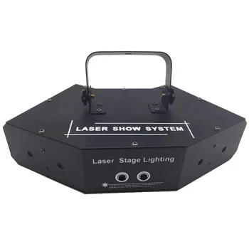 Scenos šviesos led šešių piko akių skenavimo linijos šviesos lazerio šviesos vėduoklės formos balso aktyvuota full KTV flash