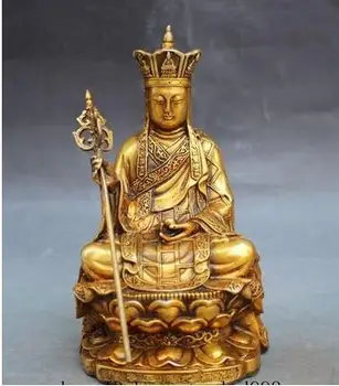 Tibeto Budizmas Fane Joss Paauksuota Bronza Jizo Ksitigarbha Bodhisatvos Budos Statula