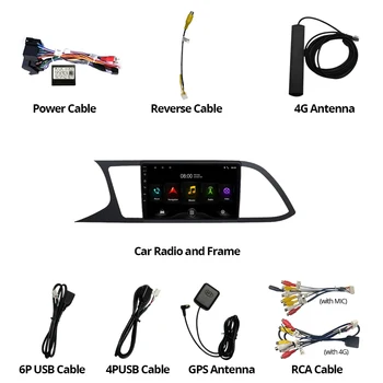 TIEBRO 2DIN Android 9.0 Automobilio Radijo Seat Leon 2013-2018 M. daugialypės terpės Grotuvas, Navigacija Carplay DSP 2 Din 360° Galiniai Cam DVD Nr.