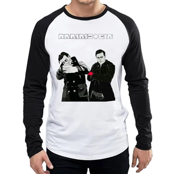 Till Lindemann Marškinėliai ilgomis Rankovėmis Mens Till Lindemann Logo T Shirt Viršūnes Tees marškinėlius Baltos Spalvos, Visas Rankovės Roko Drabužiai