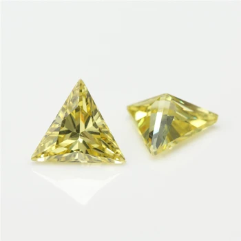 Trikampio Formos, 5A Alyvuogių Geltona 3x3~10x10mm CZ Stone Sintetiniai Brangakmeniai Kubinių Zirconia Papuošalai