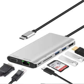 USB Tipo C 3.0 HUB HDMI suderinamus Multi-funkcija Doko Stotis 