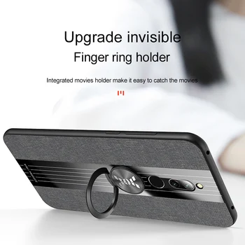 Už Xiaomi Redmi 8 Atveju Žiedas Turėtojas Audinio Hard Cover Minkštas Rėmas Medžiaga Telefoną Atveju Xiomi Xiaomi Redmi 8 Redmi8