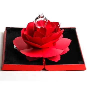 Valentino Dienos dovanų naujus vadovus, sulankstomas black box raudonas apskritimas rose papuošalų dėžutė gimtadienio dovana