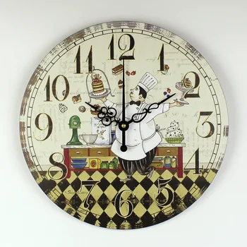 Virtuvės Sienos Laikrodį, Modernus Dizainas, Garantija 3 Metai Animacinių filmų Valgykla, Sienų Apdaila Žiūrėti Laikrodis Su Silent Laikrodis Judėjimas