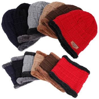Vyriški rudenį ir žiemą, megztos medvilnės kepurės šiltas ir patogus plius aksomo storio slidinėjimo kaukė skrybėlės moterų Beanies Skullies kaulų