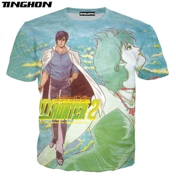 XS-7XL Vasaros trumpomis Rankovėmis Anime City Hunter T-Shirt Miestas Švaresnis Marškinėliai Animacinių filmų Pistoletą ir Revolverį T-Shirt Grožio Bikini Viršūnes
