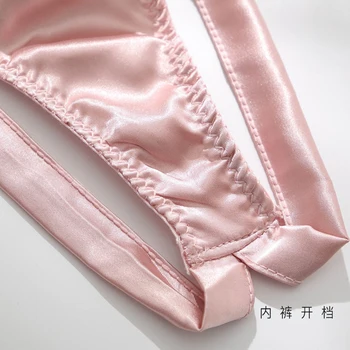 Yhotmeng nauja Rožinė Tuščiaviduriai Seksualus Ultra Plonas Taurės peteliškę liemenėlė Panty Apatiniai Keliaraištis Diržo Komplektas