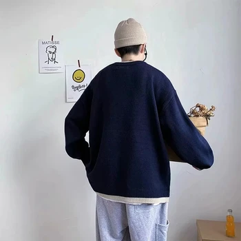 ZAZOMDE Vyrų Megztinis Megztiniai Retro Japonų Animacinių filmų Stiliaus Modelis 2020 naujas Hip-Hop Streetwear O-kaklo Rudenį Nauji vyriški Megztiniai