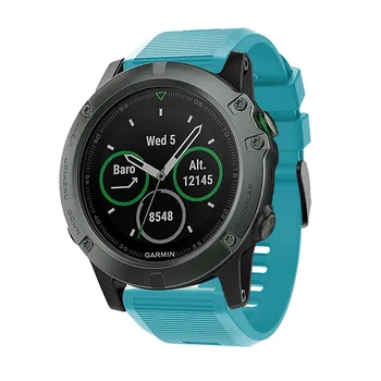 26MM Watchband Dirželis Garmin Fenix 5X 6X Pro 6X 3 3 HR WatchQuick Spaudai Silikono Easyfit Riešo Juostos Dirželis