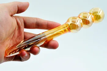 30mm Aukso pyrex stiklo netikras penis analinis granulės dildo butt plug kristalų moterų prostatos masturbator suaugusiųjų sekso žaislai moterims, vyrams gėjų