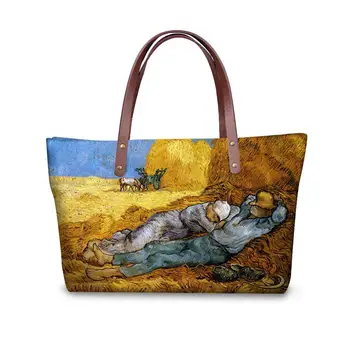 Aliejaus Tapybai Atsitiktinis Entire Monet, Van Gogh Moterų Pečių Maišą 2020 Individualų Ponios Rankinėje Mados Šalis Krepšys Nemokamai Dropshipping